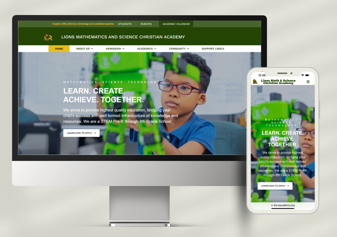 Lions Math and Science Academy Web Design